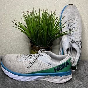 Mens Hoka One One Arahi 4 Grey Green Blue Shoes sz 11.5